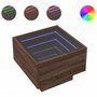 Voir la diapositive 2 : VIDAXL Table d'appoint et LED chene marron 40x40x30 cm bois ingenierie