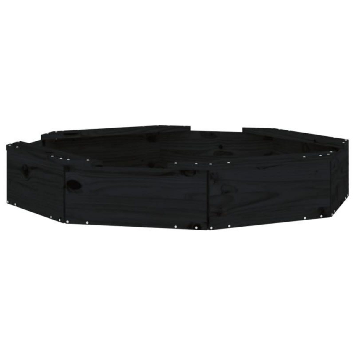 VIDAXL Bac à sable avec sièges noir octogone bois de pin massif