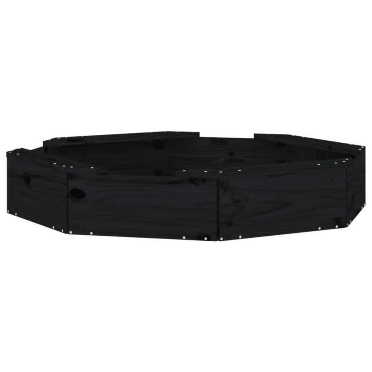 VIDAXL Bac à sable avec sièges noir octogone bois de pin massif