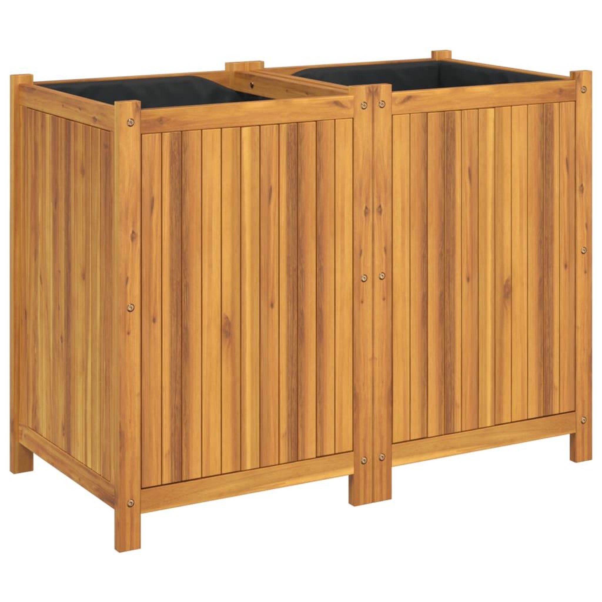 Voir la diapositive 2 : VIDAXL Jardiniere avec doublure 100x50x75 cm bois massif d'acacia