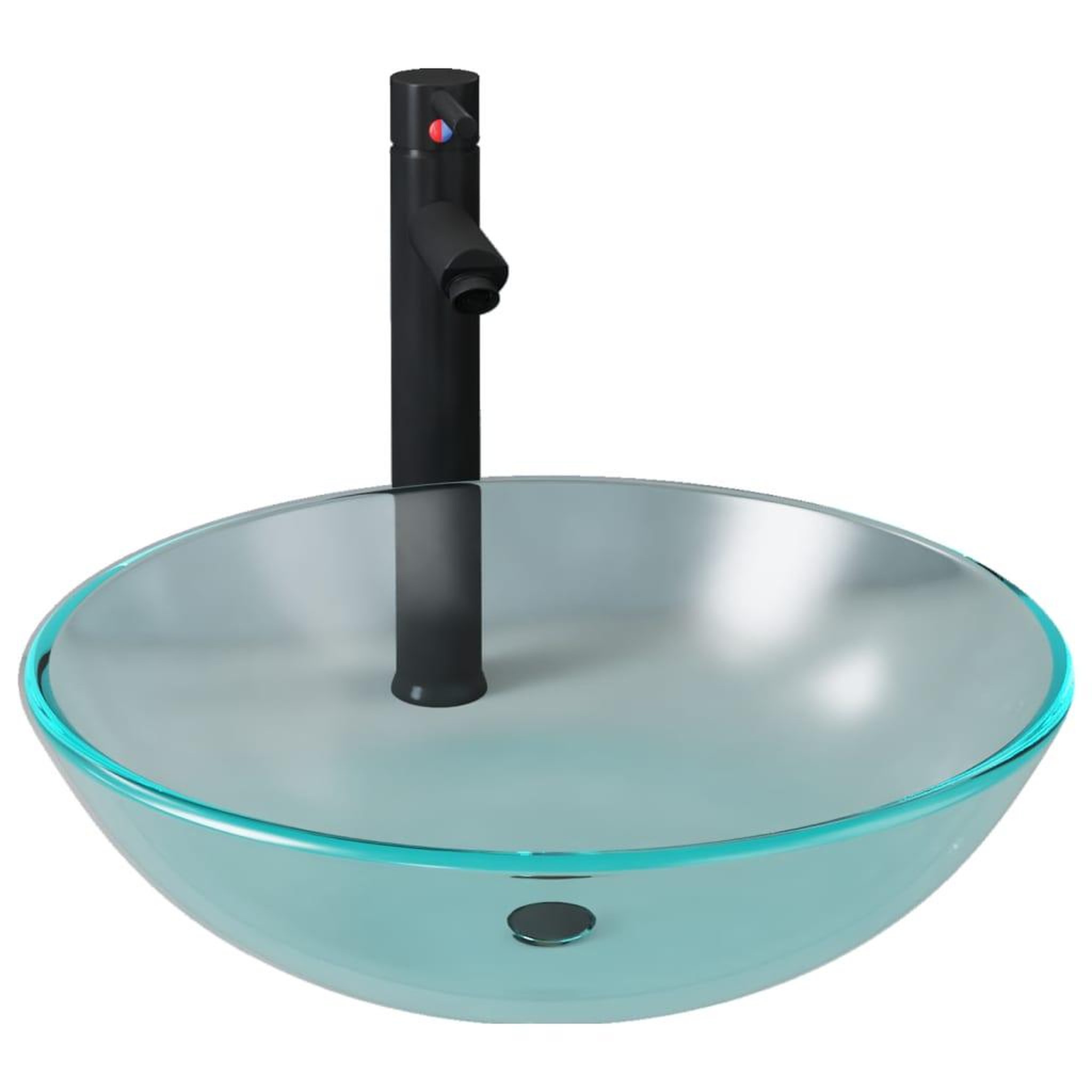 Voir la diapositive 2 : VIDAXL Lavabo de bain avec robinet et drain a poussoir Verre trempe