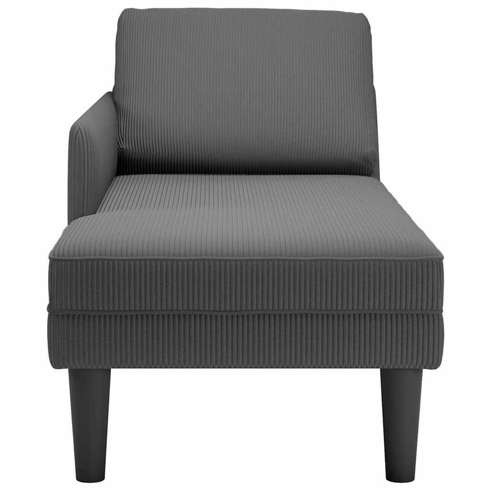 Voir la diapositive 4 : VIDAXL Chaise longue avec coussin gris fonce tissu en velours cotele