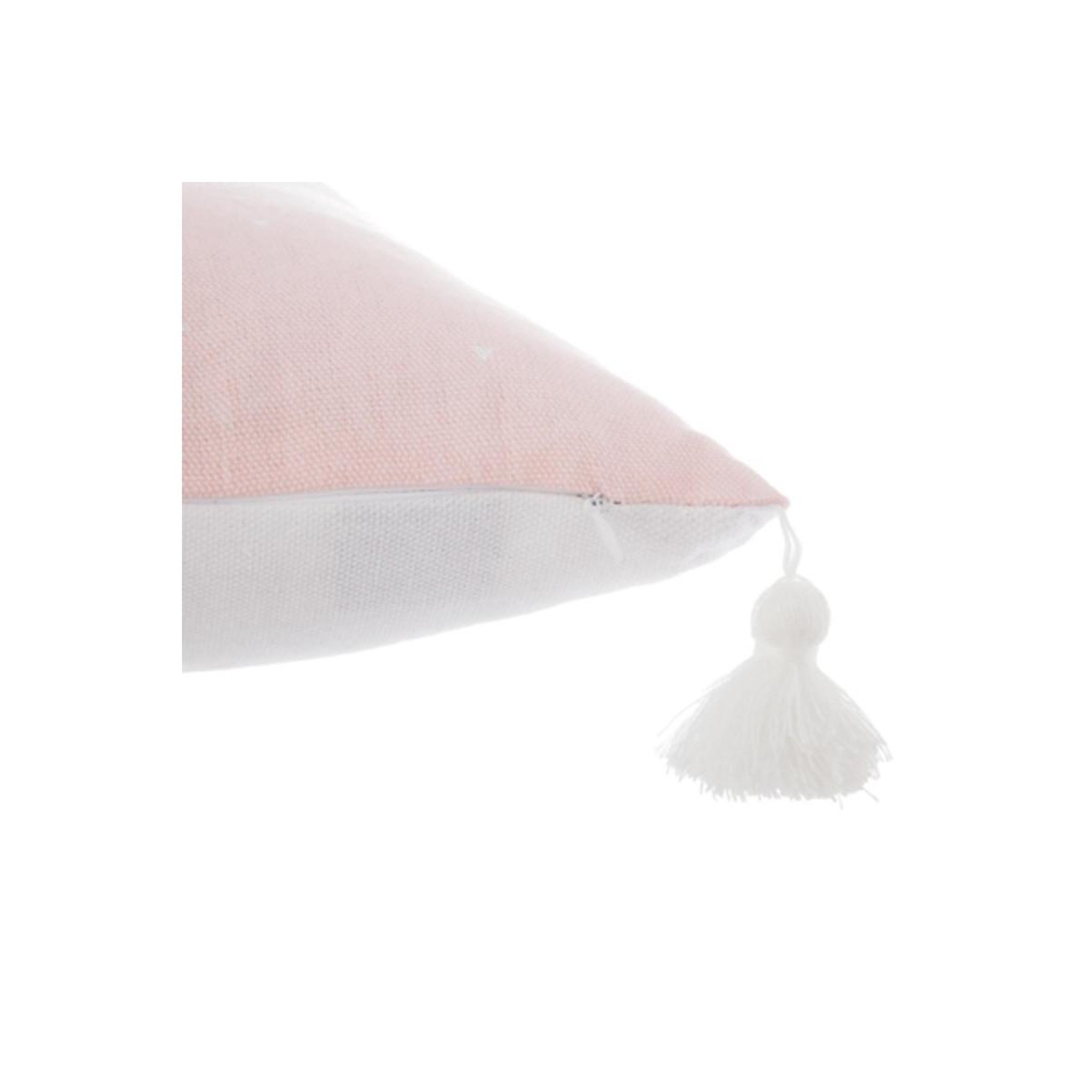 Voir la diapositive 2 : ATMOSPHERA Coussin déco  4 pompons  40x40cm rose
