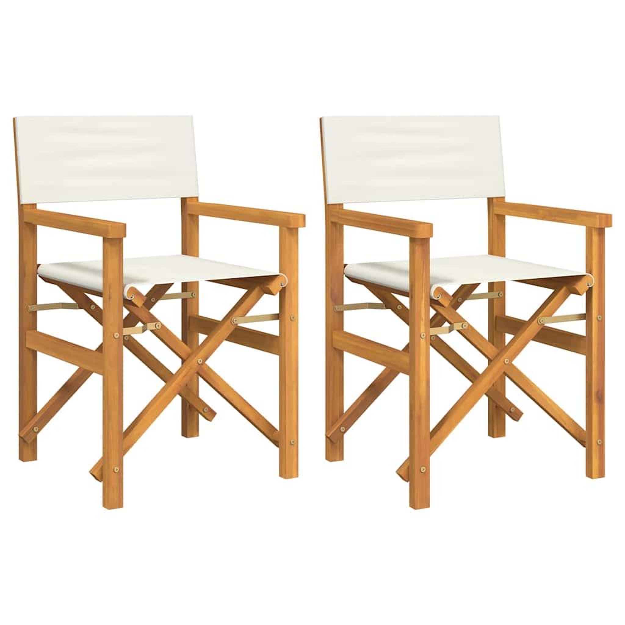 Voir la diapositive 2 : VIDAXL Chaises de metteur en scene pliantes lot de 2 Bois teck massif