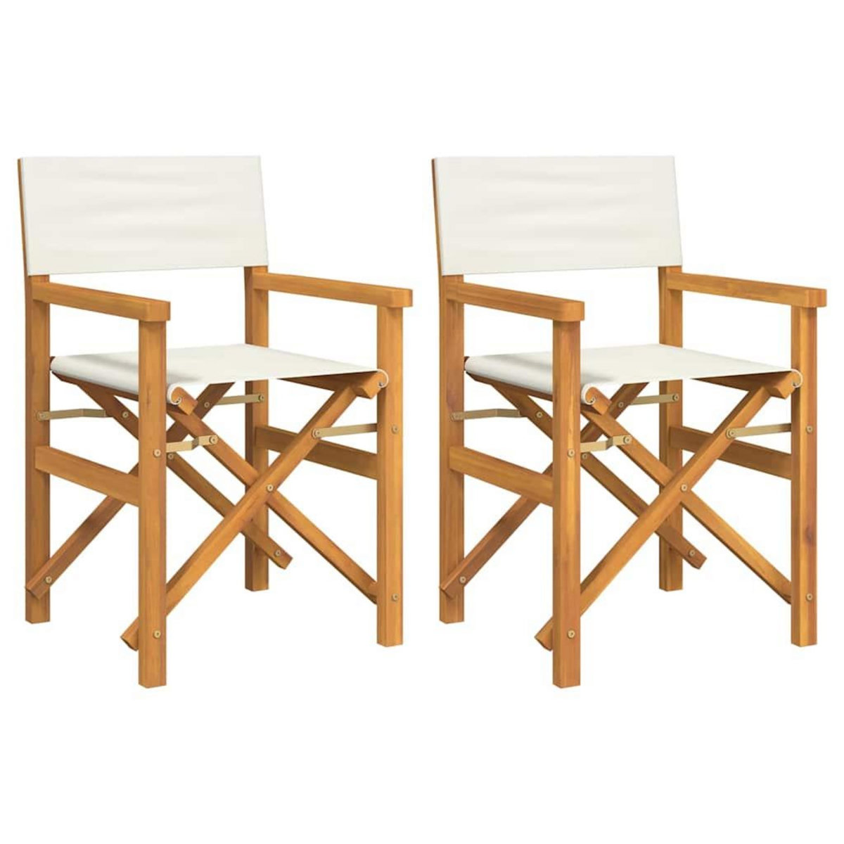 VIDAXL Chaises de metteur en scene pliantes lot de 2 Bois teck massif