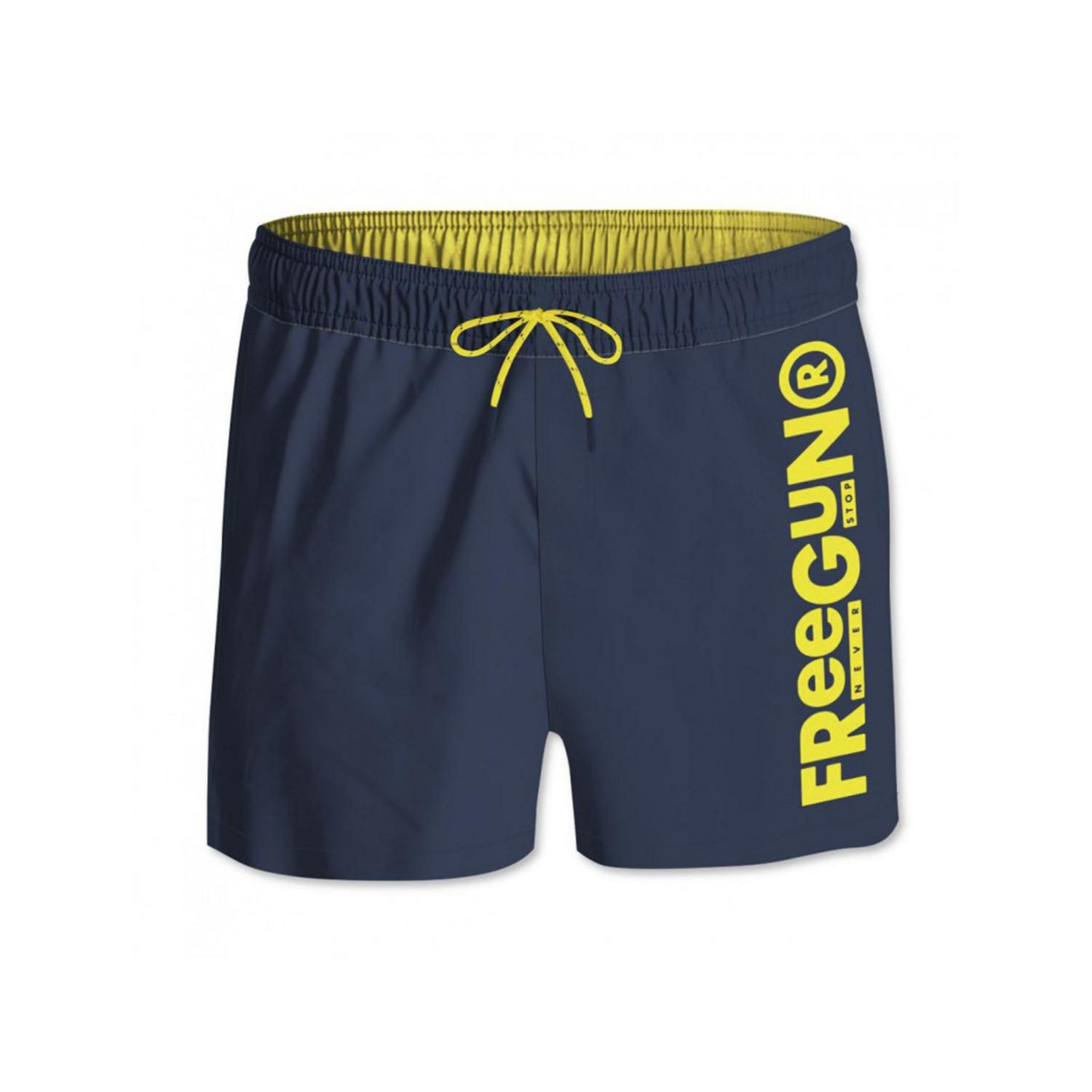FREEGUN Boardshort court homme ceinture tout-élastiquée. Coloris disponibles : Bleu