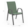 Voir la diapositive 6 : ID MARKET Salon de jardin MADRID table 190 cm et 8 chaises empilables vert olive