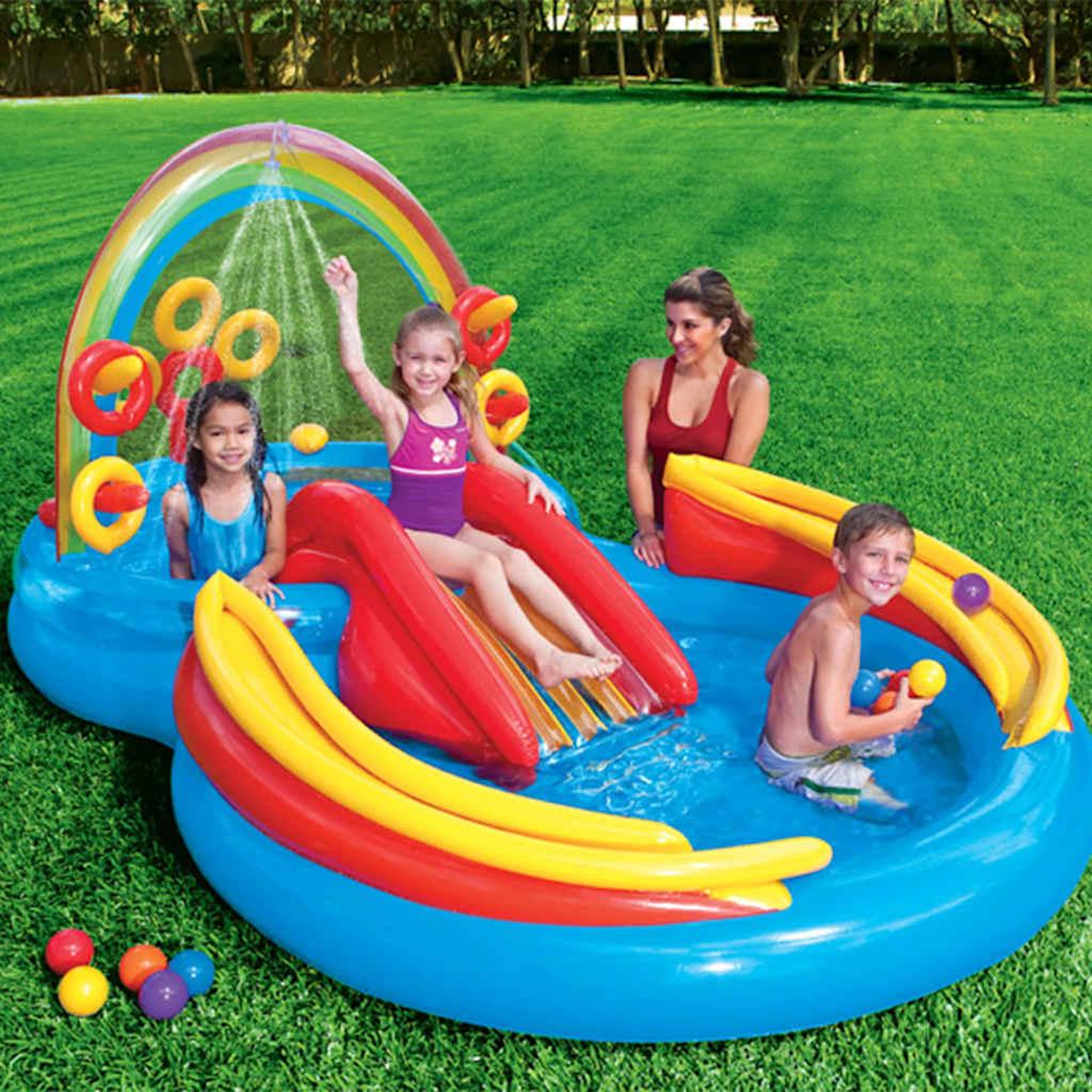Voir la diapositive 2 : INTEX Intex piscine gonflable rainbow ring play center 297x193x135cm 57453np