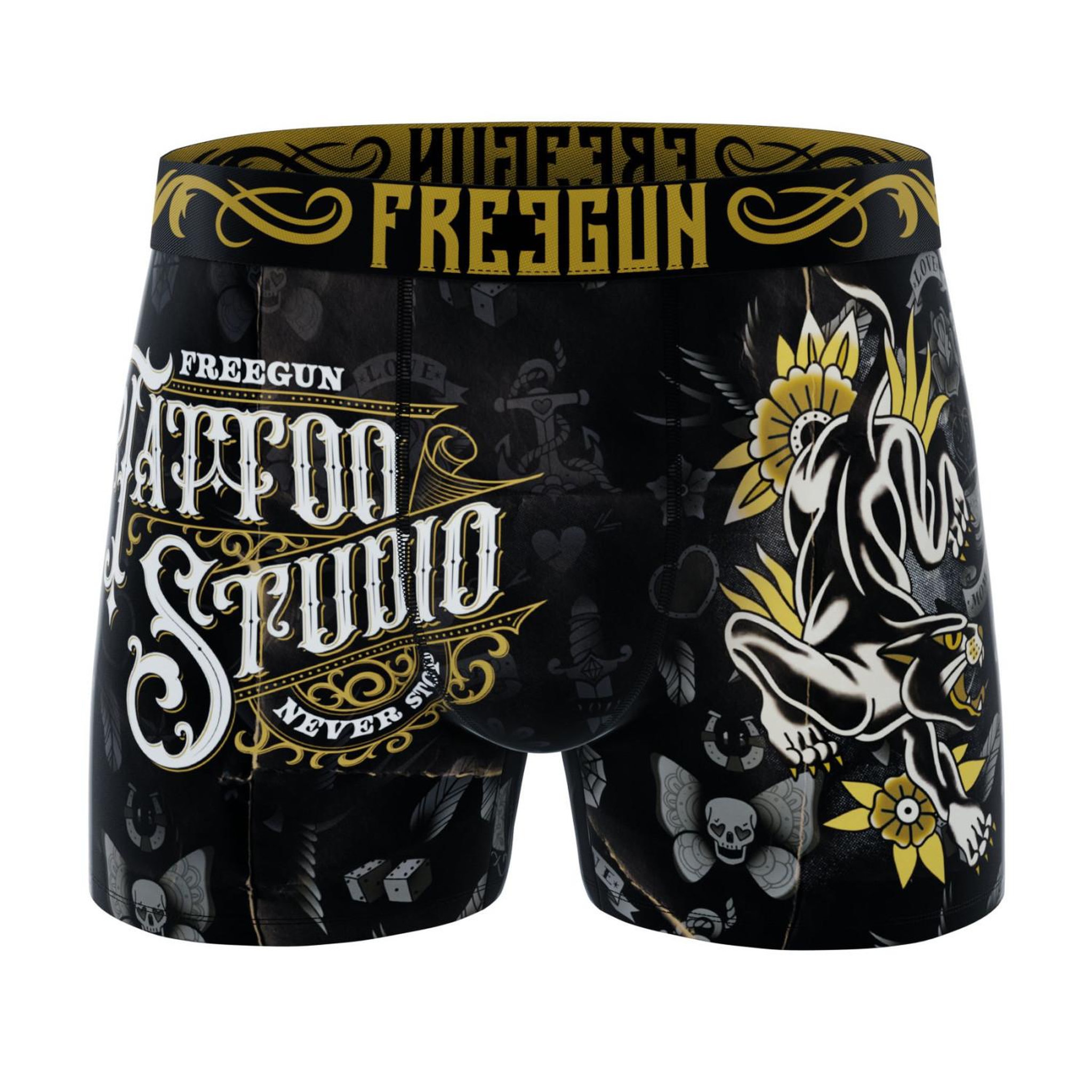 Voir la diapositive 4 : FREEGUN Lot de 3 boxers homme Grunge