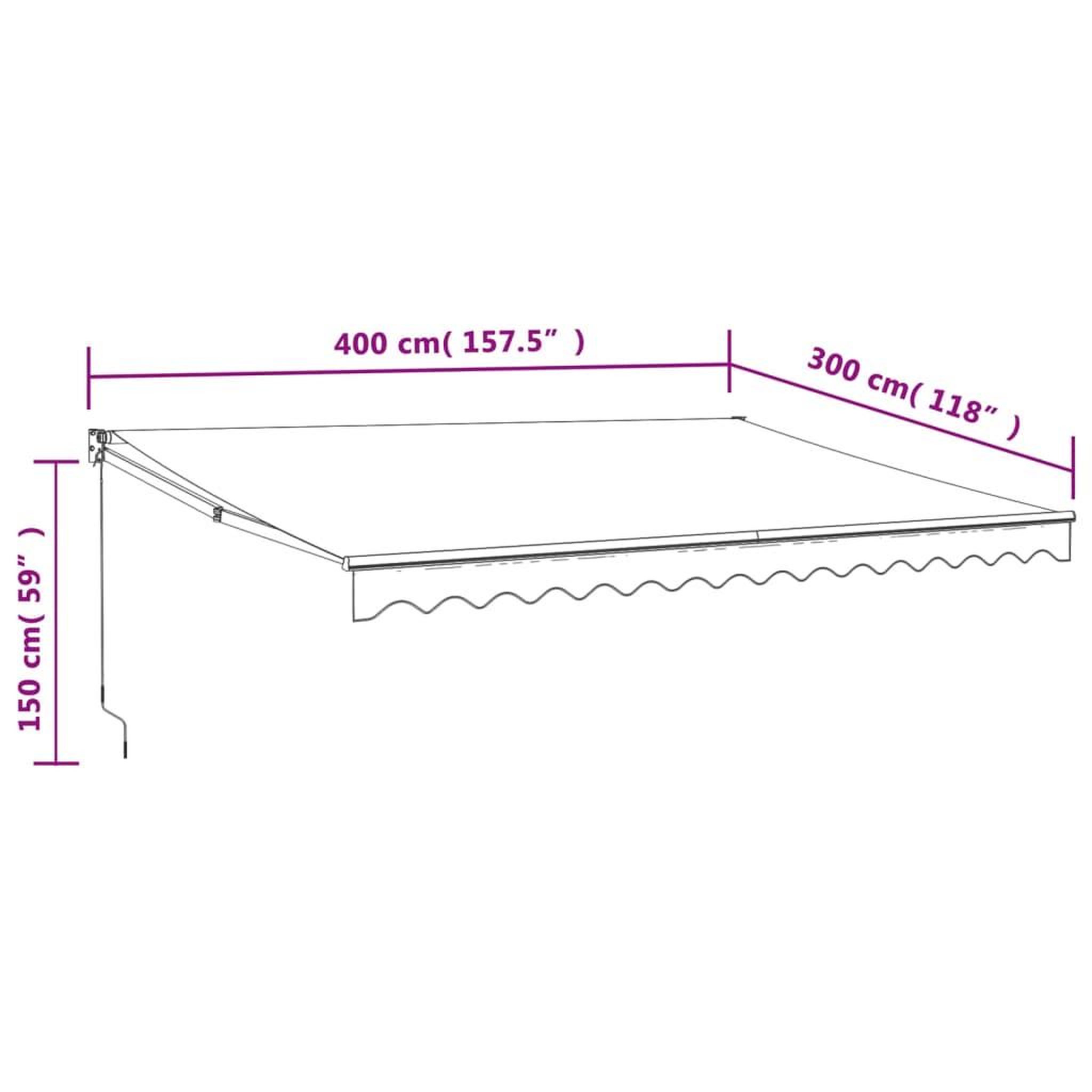 Voir la diapositive 6 : VIDAXL Auvent retractable anthracite 4x3 m tissu et aluminium