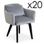 Voir la diapositive 2 : Paris Prix Lot de 20 Fauteuils en Velours  Scanda  70cm Argent