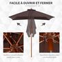 Voir la diapositive 5 : OUTSUNNY Parasol rectangulaire inclinable bois polyester haute densité 2L x 1,5l x 2,3H m chocolat