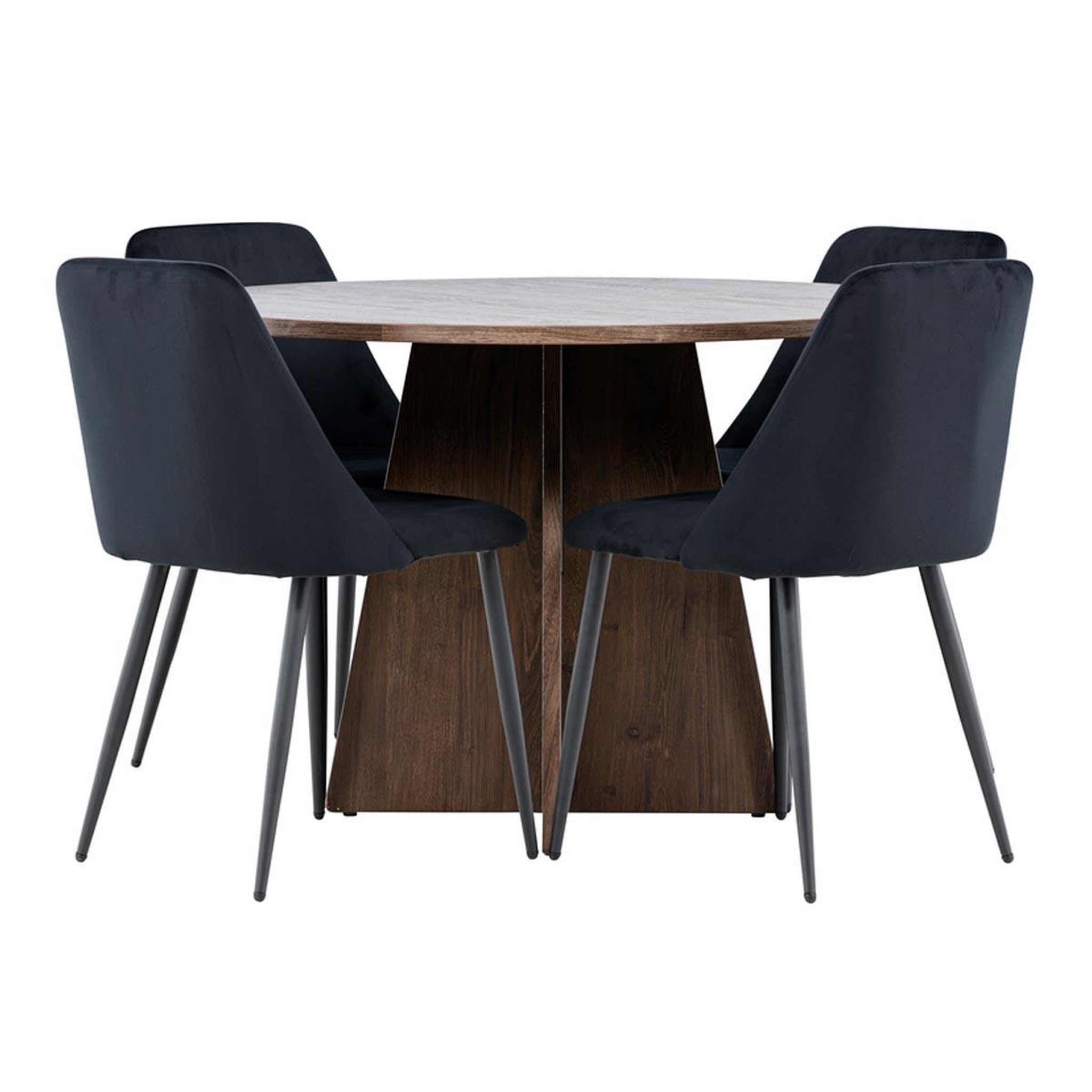 Paris Prix Ensemble table à manger & 4 chaises  bootcut & night  110cm moka & noir