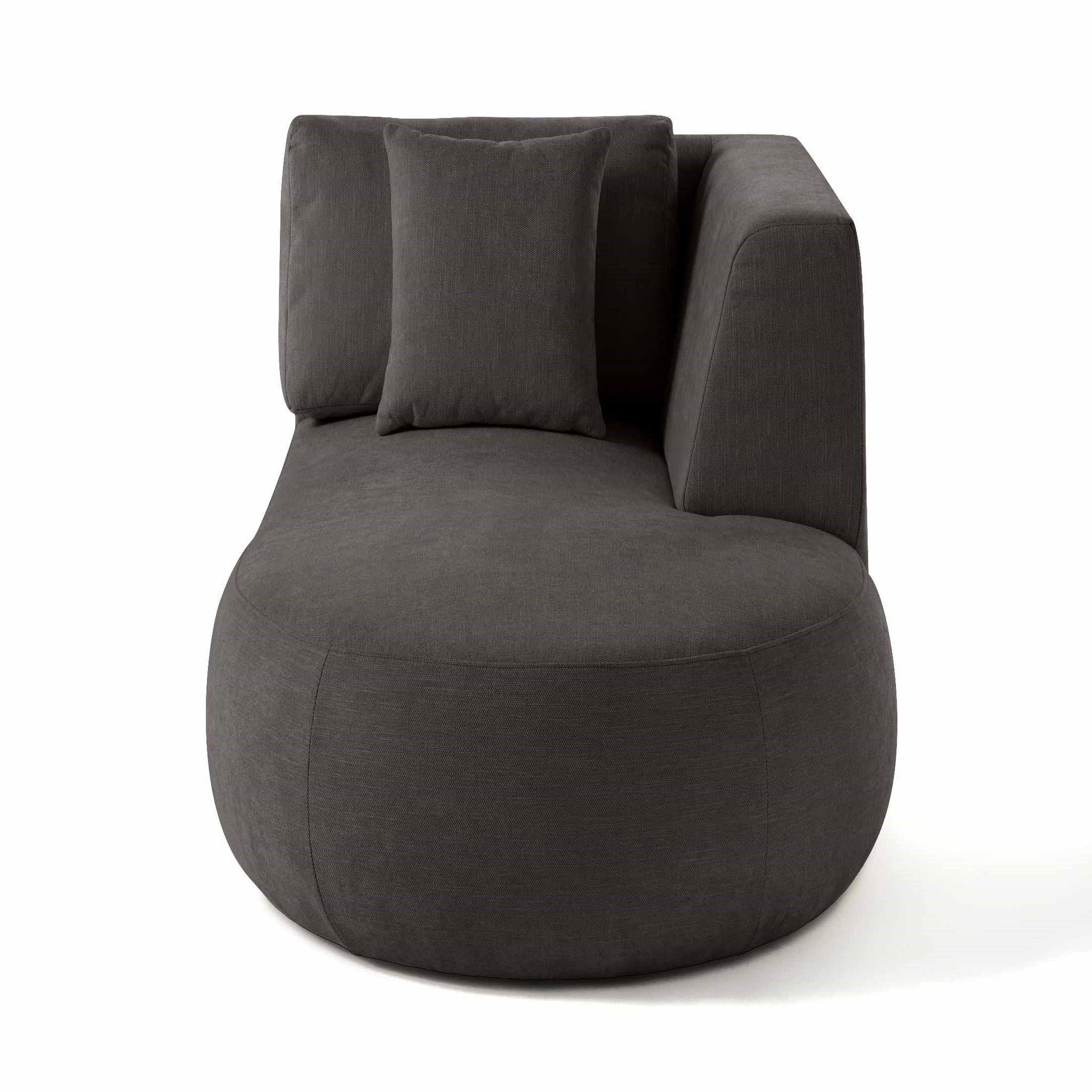Voir la diapositive 3 : LISA DESIGN Santorini - module d'assise méridienne droit - en tissu texturé