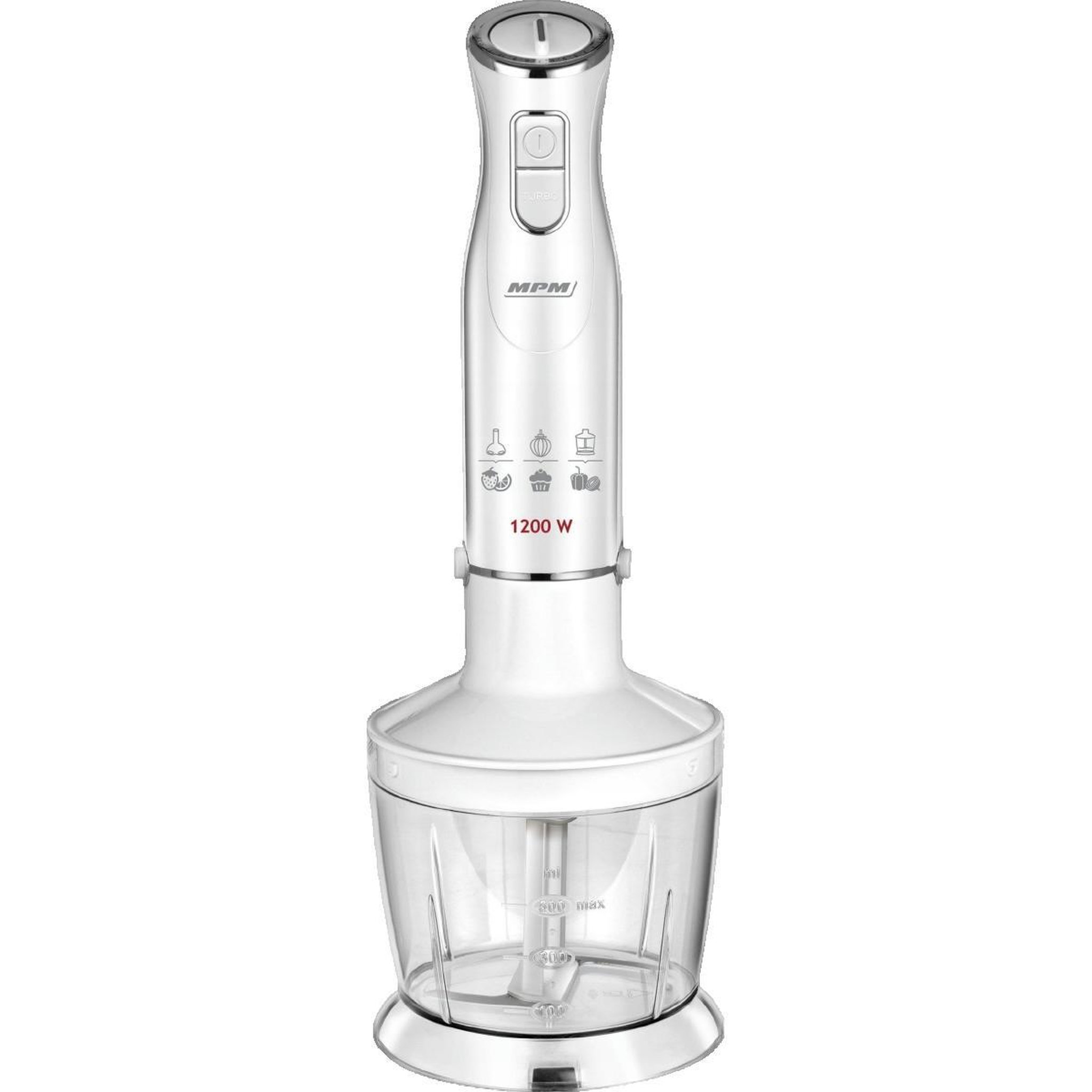 Voir la diapositive 2 : MPM Mixeur plongeant MPM MBL-36 Blanc 1200W 12 vitesses