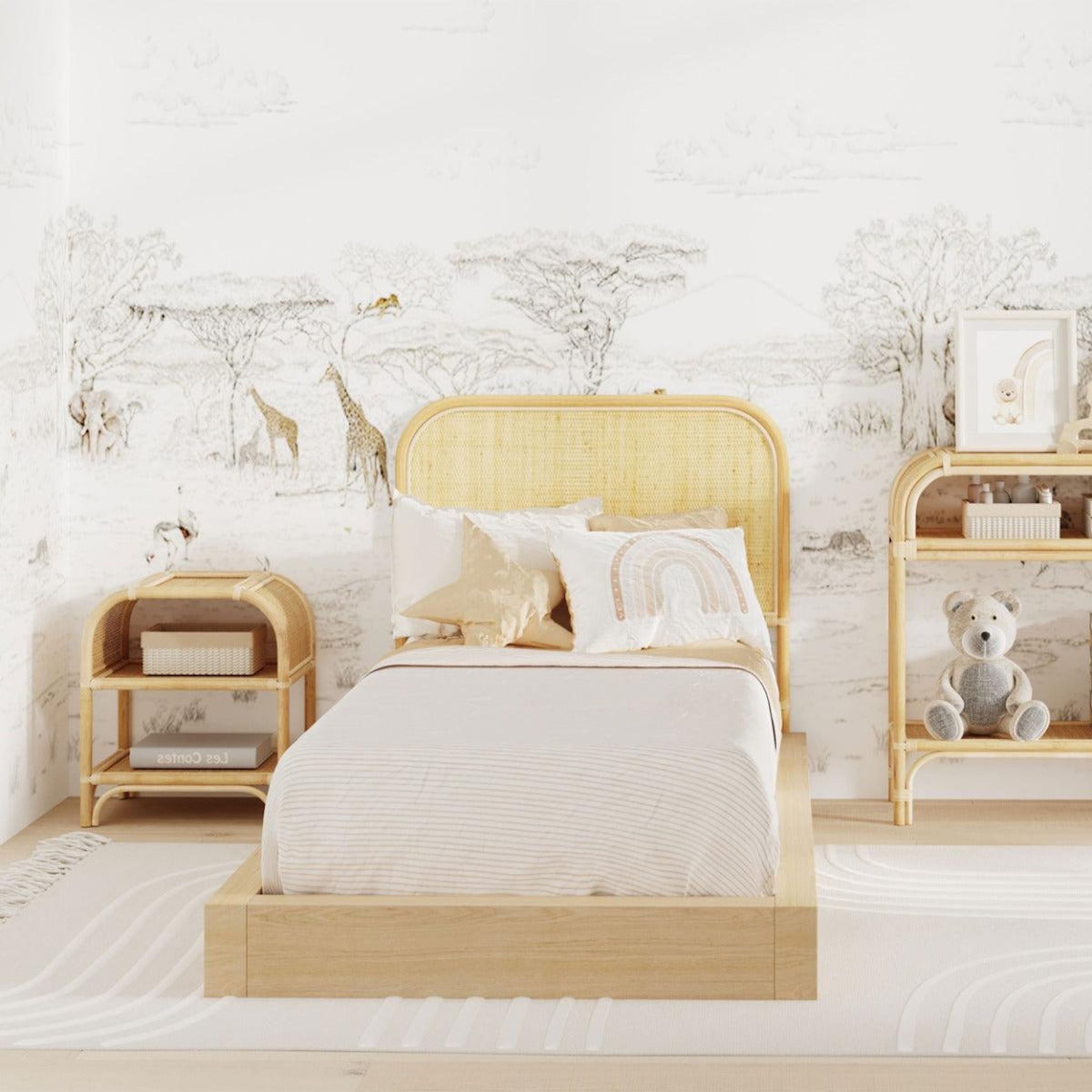 Rendez vous déco Tête de lit 90 cm en rotin naturel-Grace