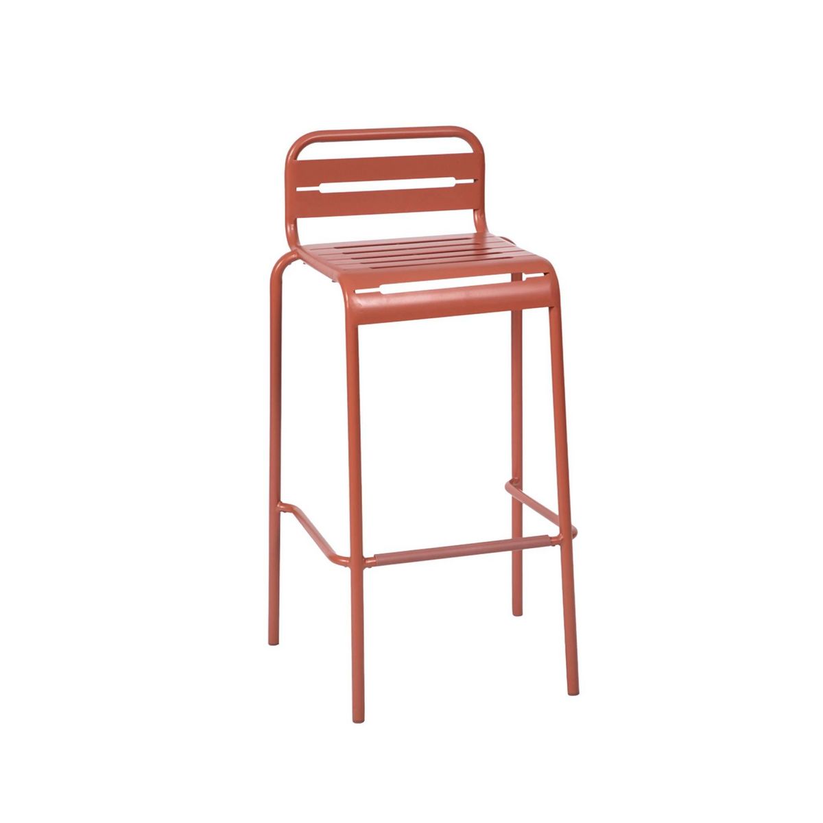 SWEEEK Table haute de jardin AMELIA, 4 chaises hautes en acier, 120 x 70cm x 95cm