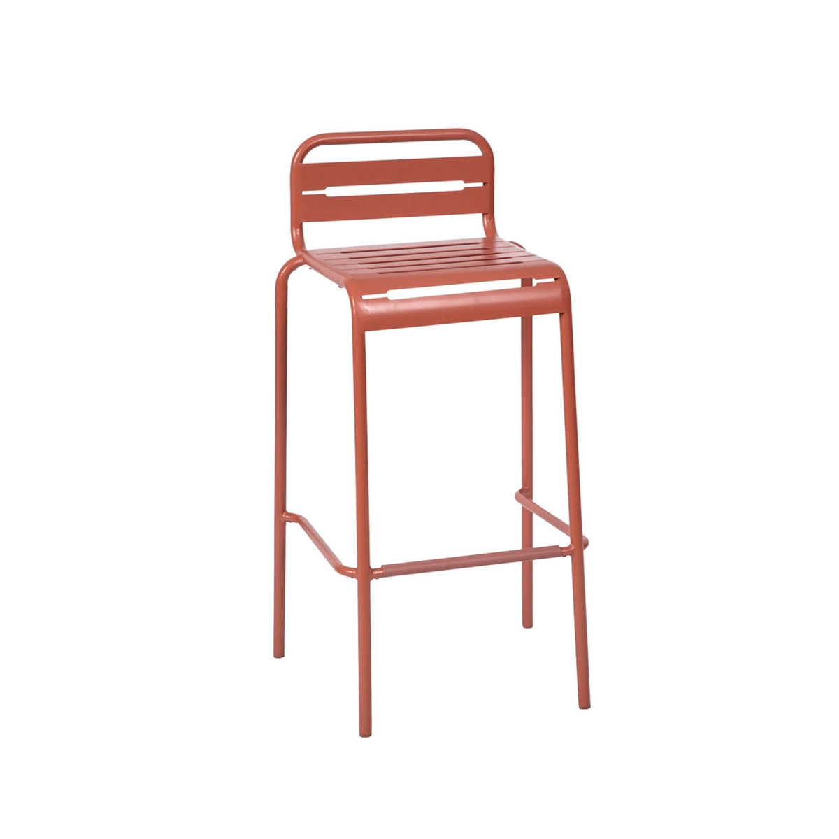 SWEEEK Table haute de jardin AMELIA, 4 chaises hautes en acier, 120 x 70cm x 95cm