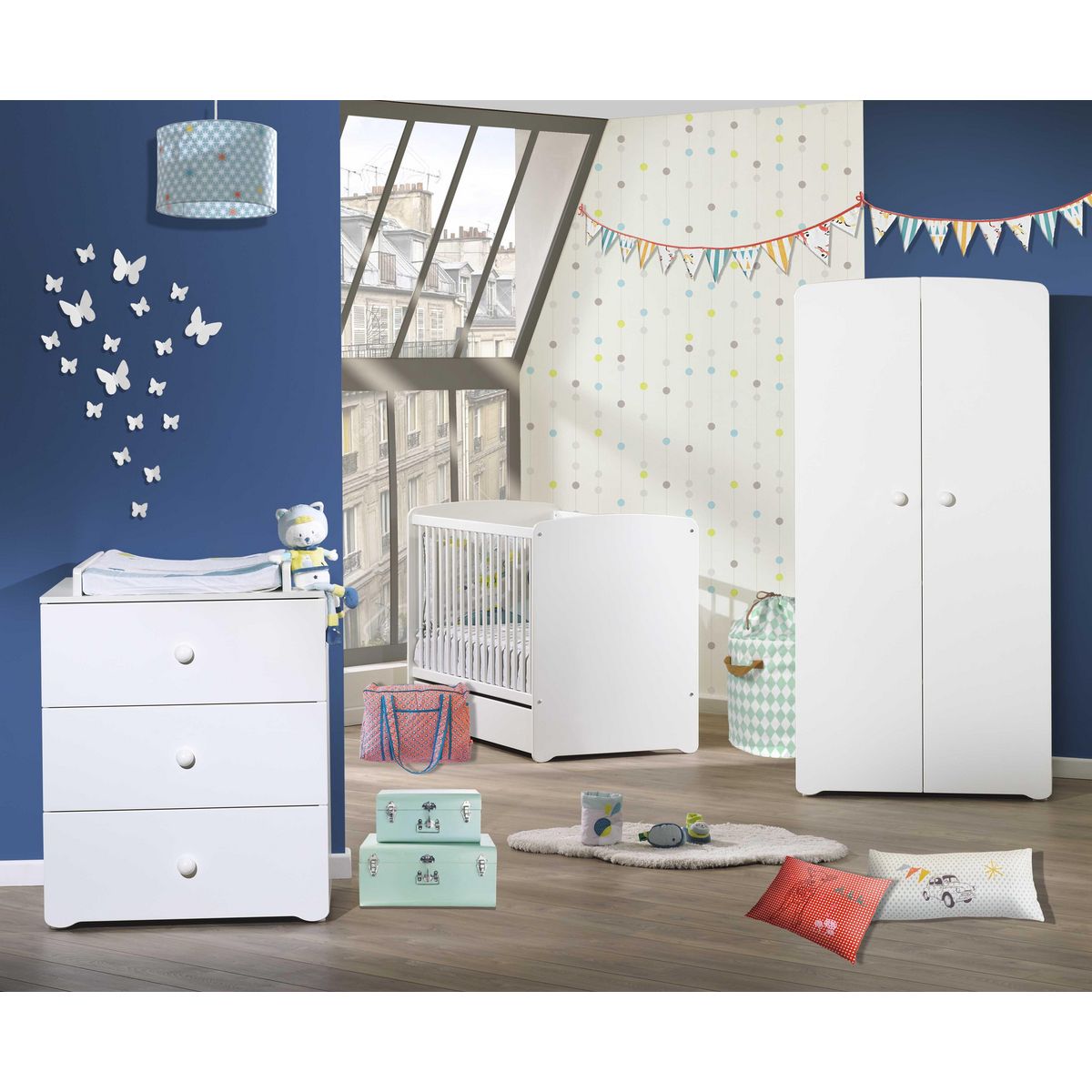 BABY PRICE Lit bébé 60x120 cm + tiroir New Basic 
