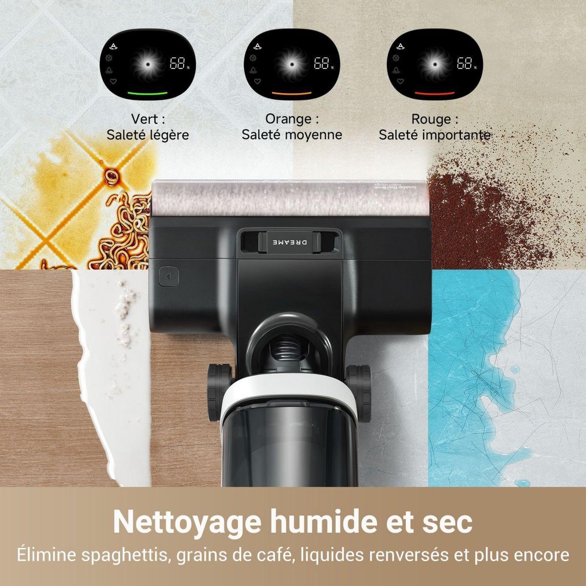 Voir la diapositive 4 : DREAME Aspirateur laveur h14 pro