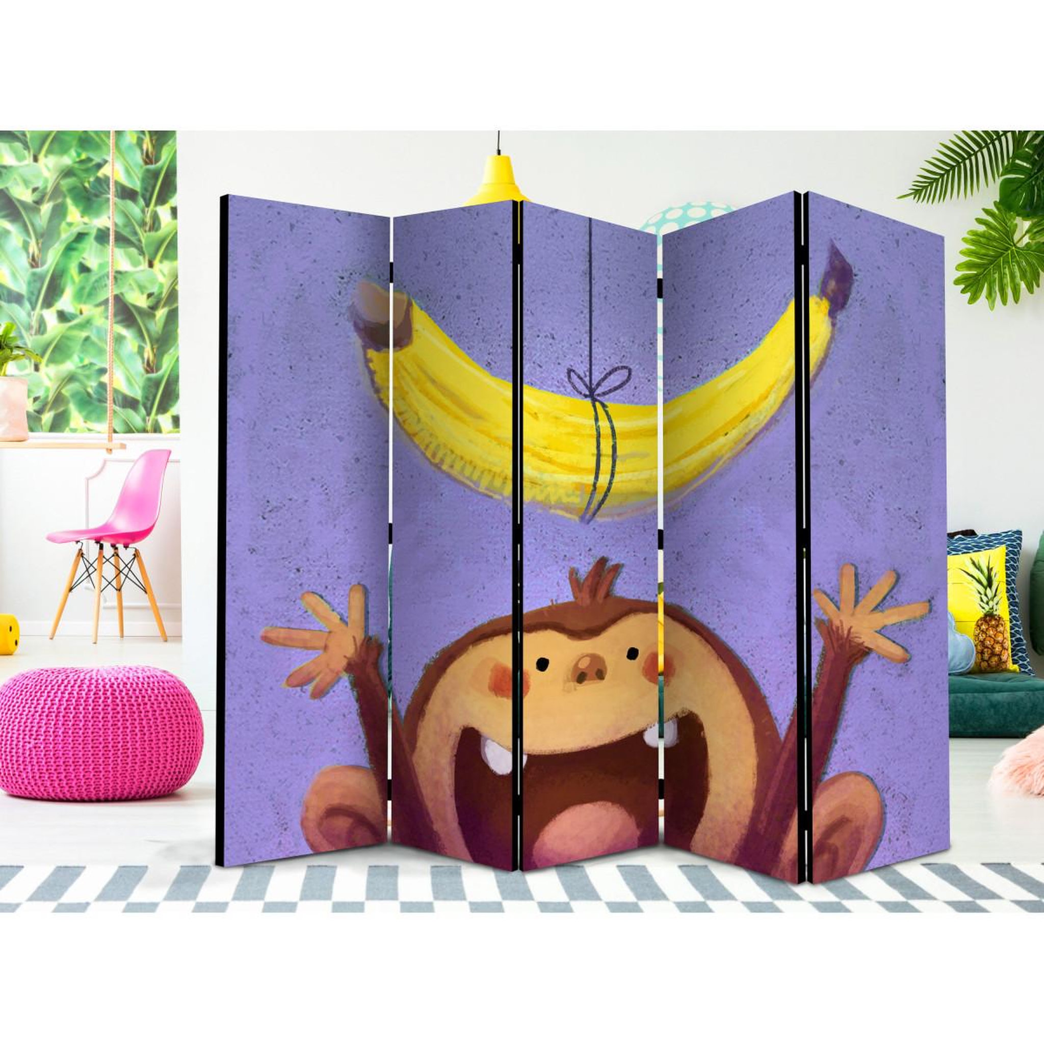 Voir la diapositive 2 : Paris Prix Paravent 5 volets  bananana  172x225cm