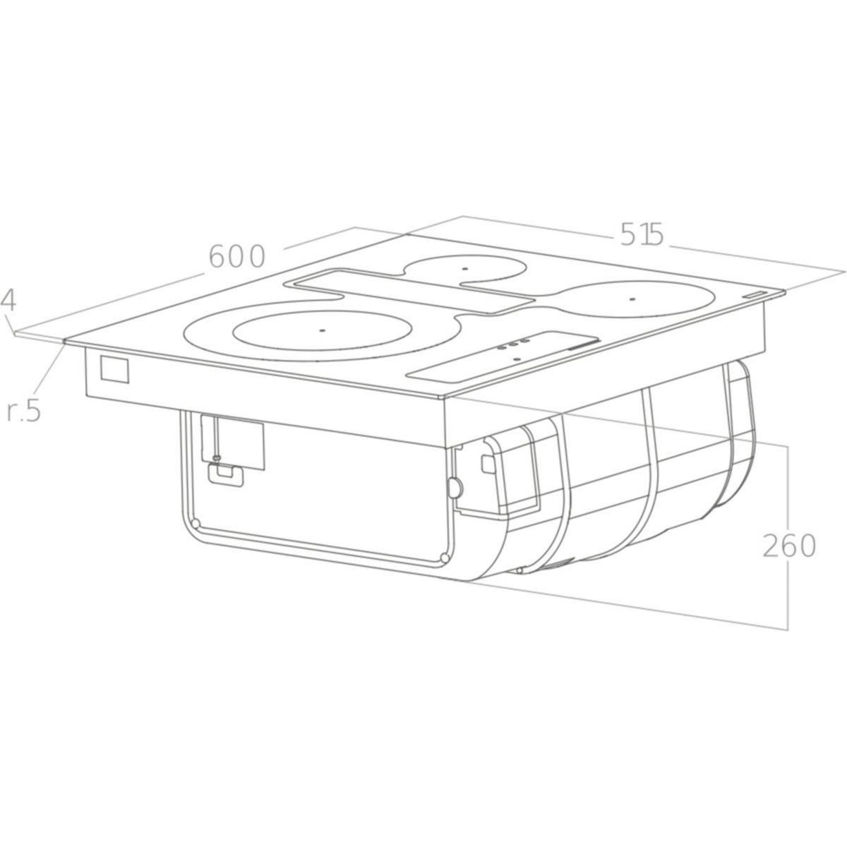 ELICA Plaque induction aspirante NIKOLATESLA FIT 3Z PRO 60 recyclage