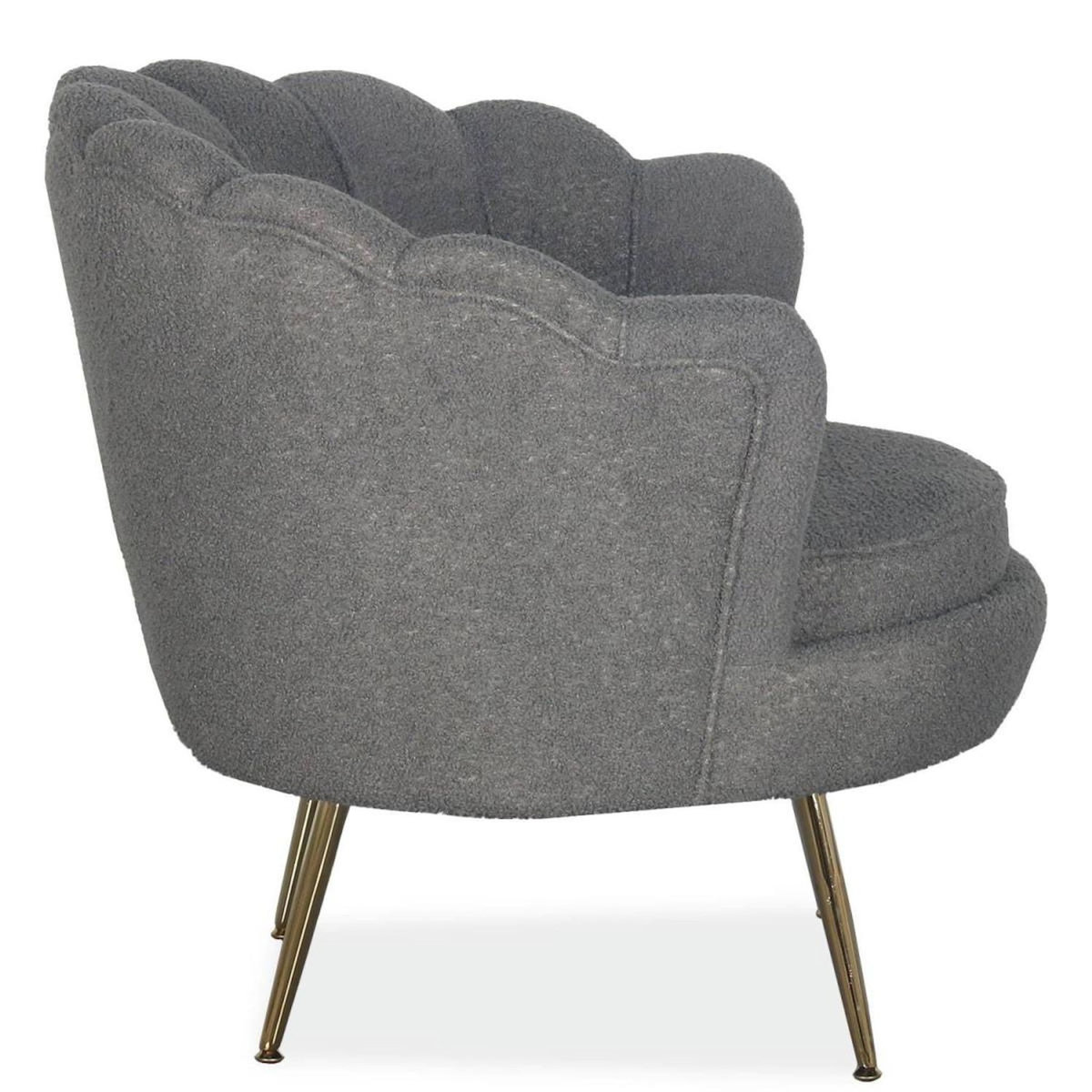 Paris Prix Fauteuil Design Bouclette  André  80cm Gris