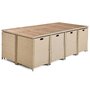 Voir la diapositive 3 : BEST MOBILIER Cuba – salon de jardin encastrable en résine tressé beige - 12 places - coussins beige + housse de protection