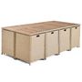 Voir la diapositive 3 : BEST MOBILIER Cuba – salon de jardin encastrable en résine tressé beige - 12 places - coussins beige + housse de protection