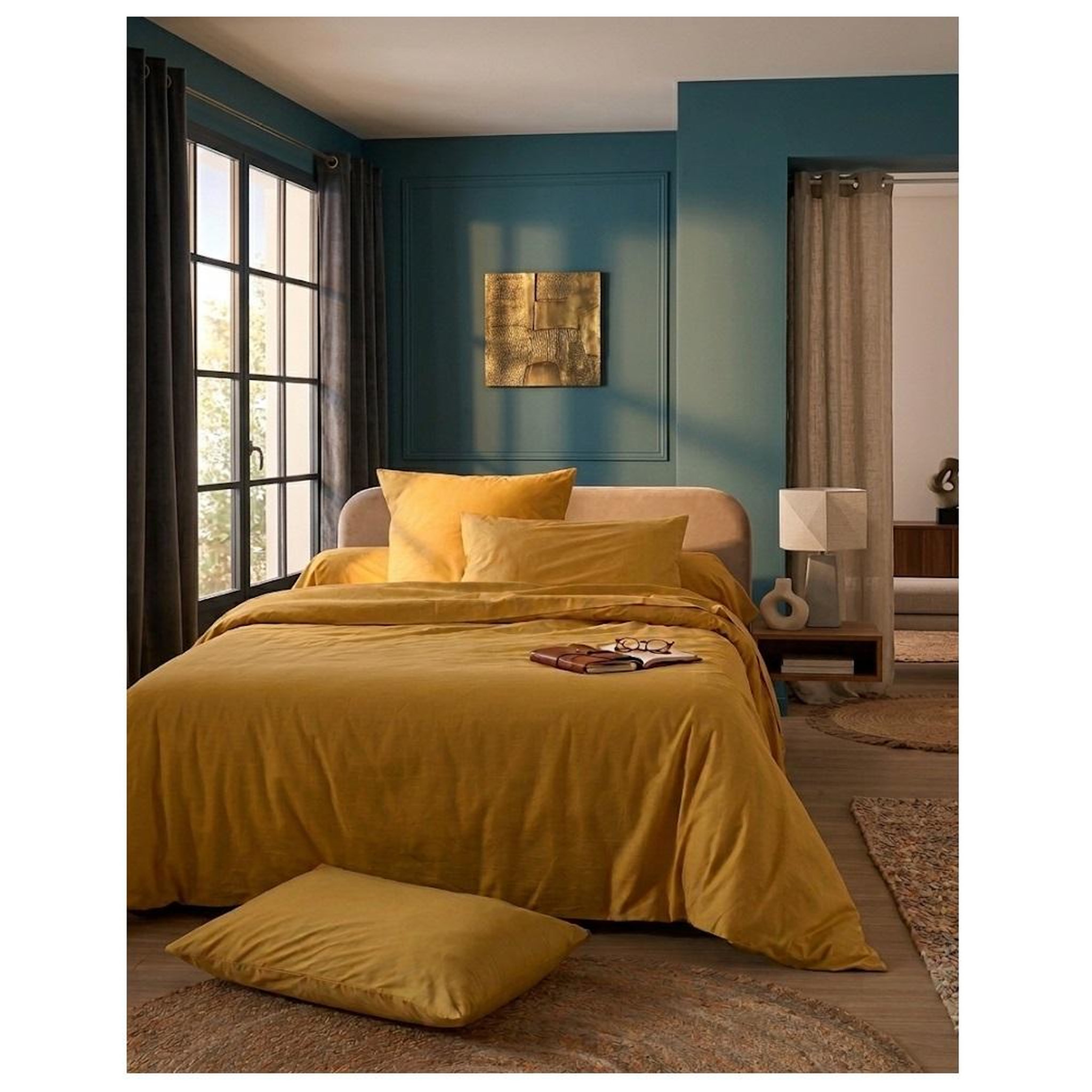 Voir la diapositive 2 : Eden Drap housse percale en coton nuage