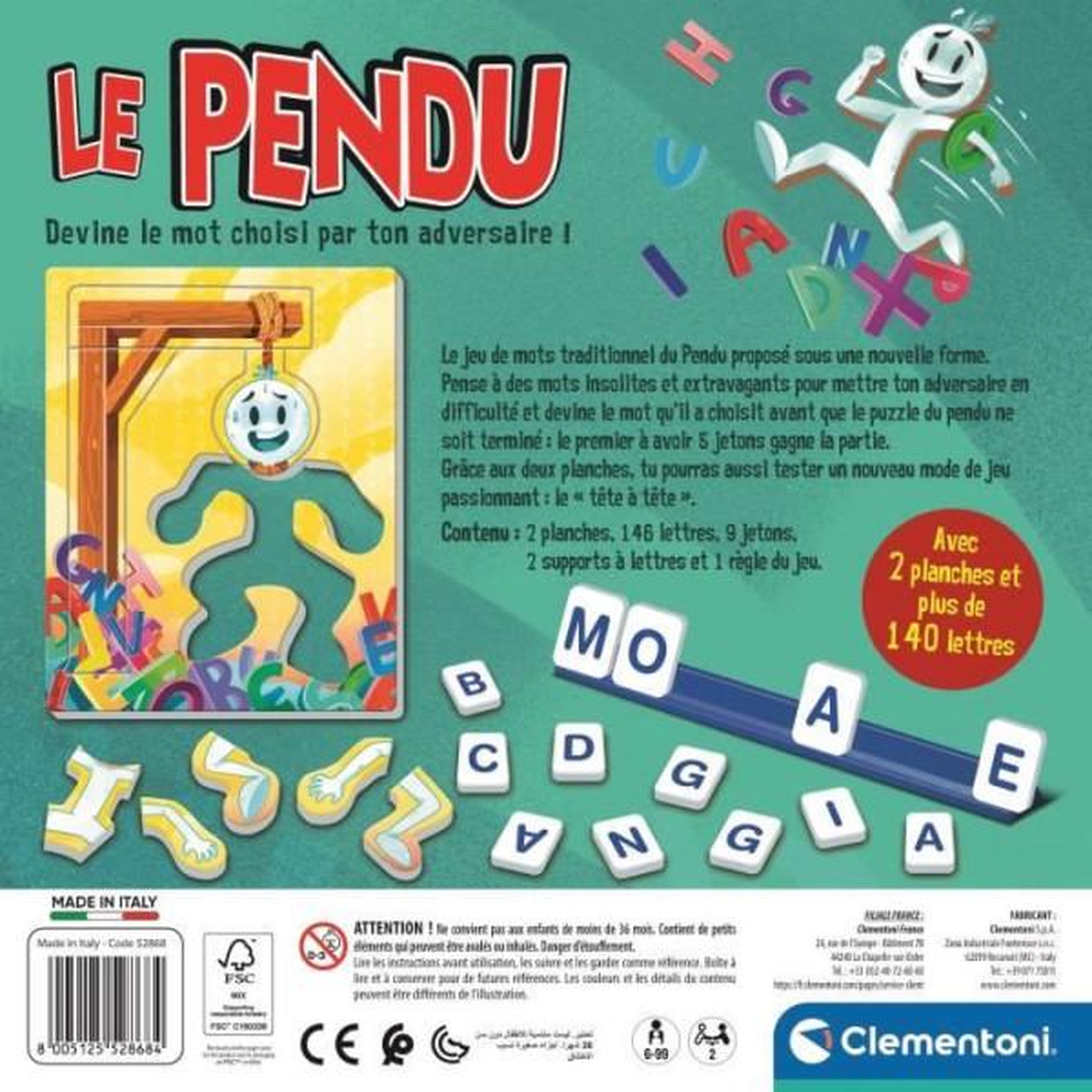 Voir la diapositive 5 : CLEMENTONI CLEMENTONI - Le pendu, jeu de société