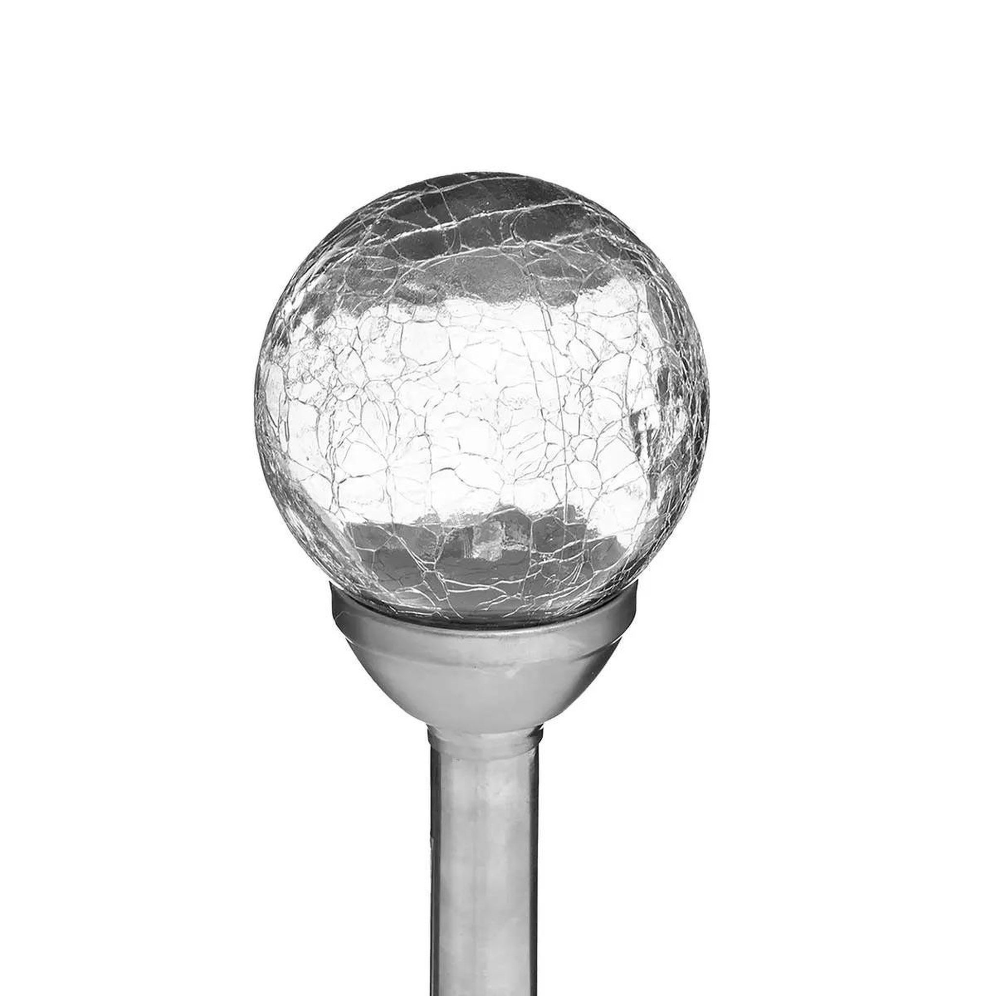 Voir la diapositive 2 : Paris Prix Balise solaire en inox  craquelé  42cm argent
