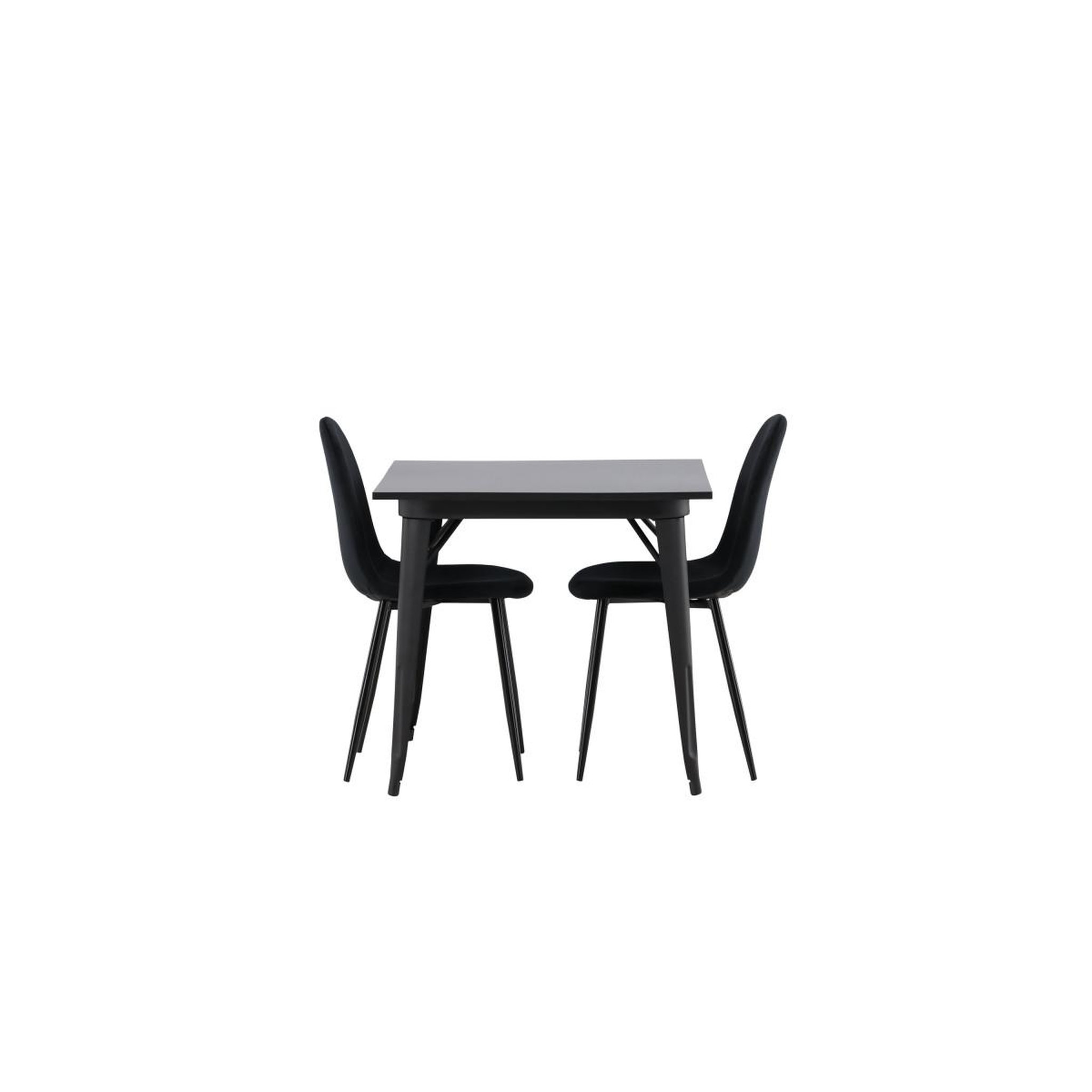 Voir la diapositive 2 : Paris Prix Ensemble table à manger & 2 chaises  tempe & polar  80cm noir