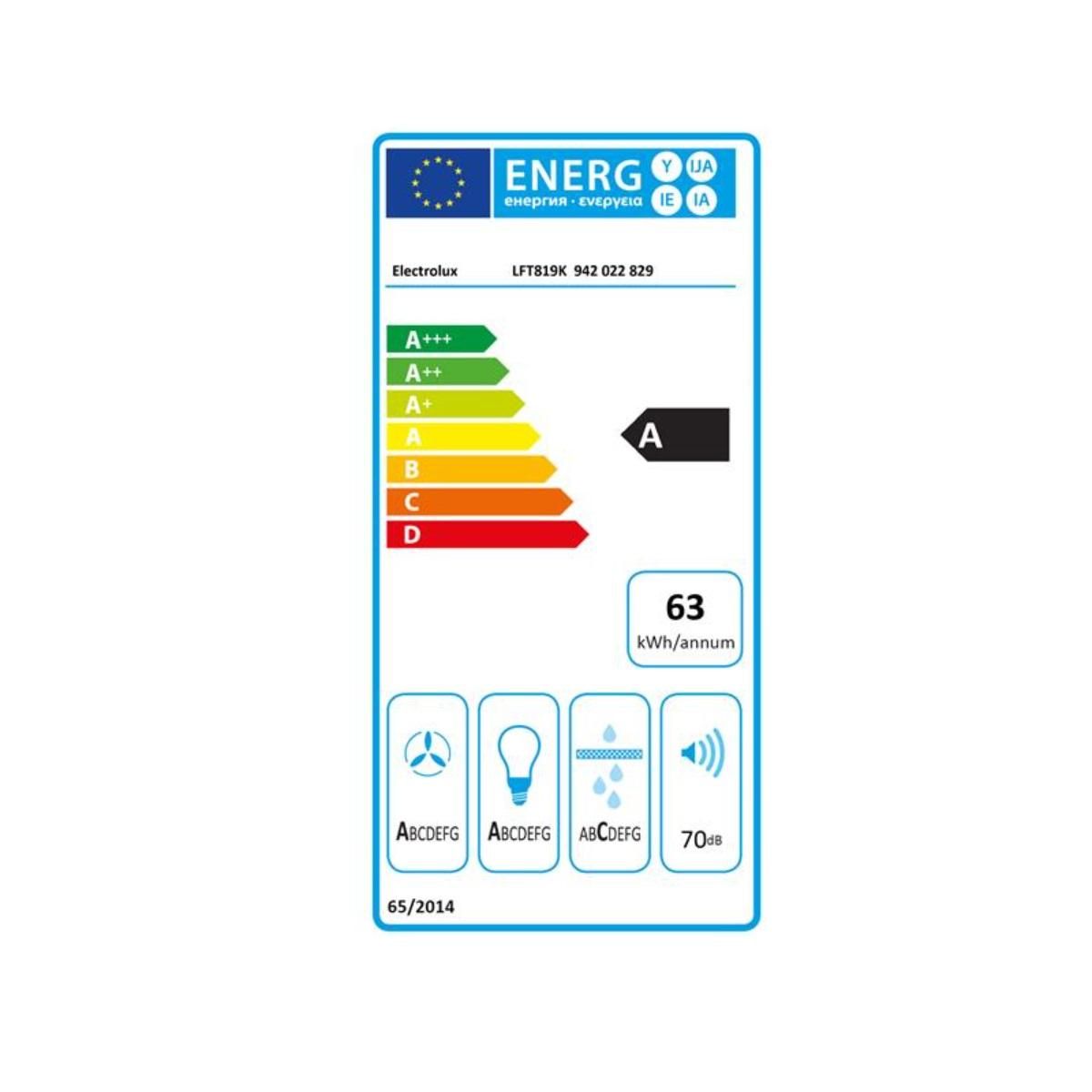 ELECTROLUX Hotte décorative murale 90cm 515m3/h noir - LFT819K