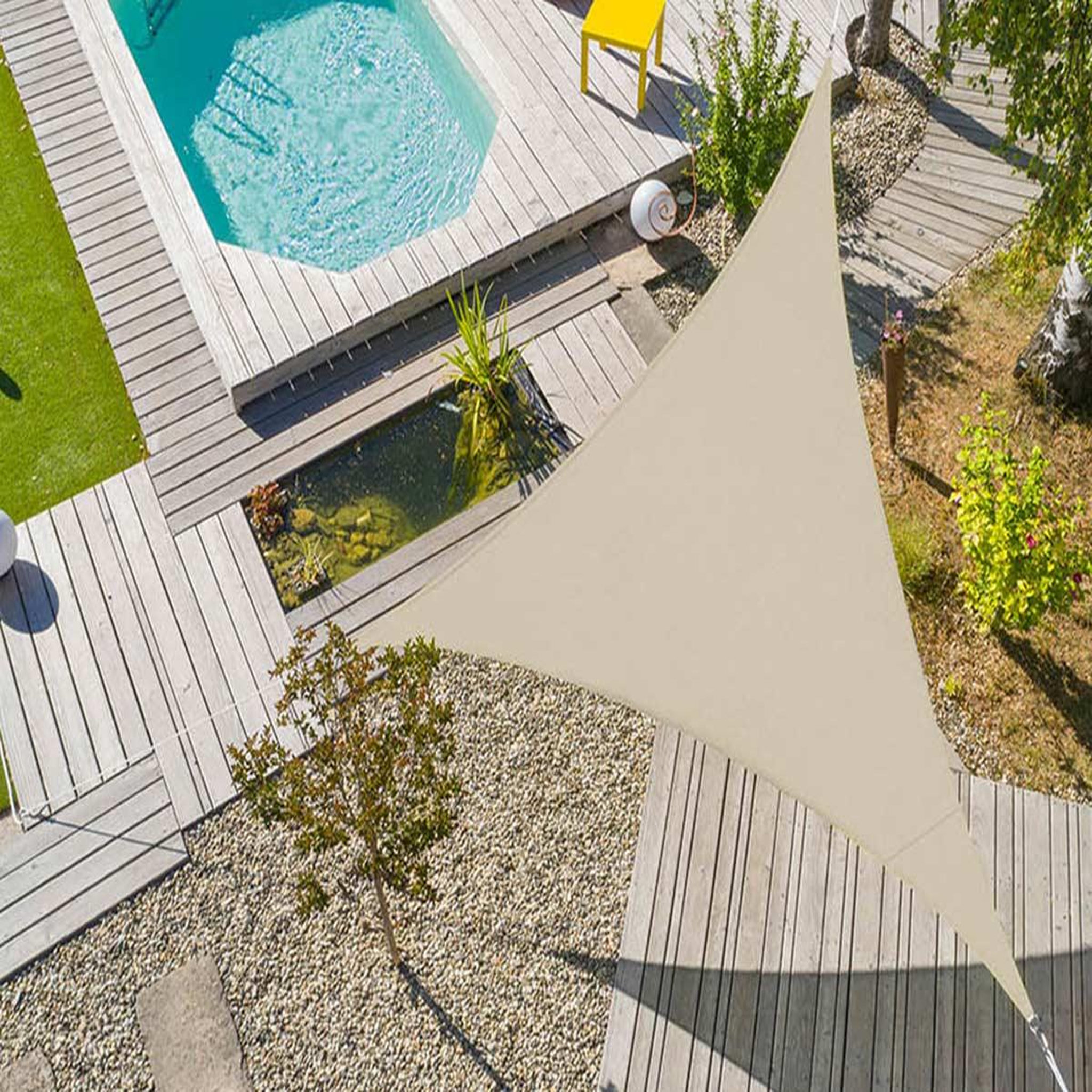 Jardiline Voile d'ombrage triangulaire flex 5 x 5 x 5 m - ivoire - jardiline