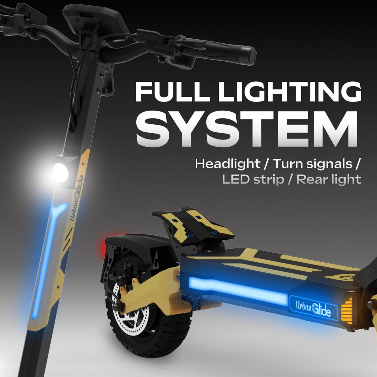 URBANGLIDE Trottinette Électrique Adulte UrbanGlide  1000GT DUO Moteur -  2800W -  Autonomie Jusqu'a 100 km - Pneu Cross 10  Tubeless - Batterie 58V/23Ah - Poids 33Kg