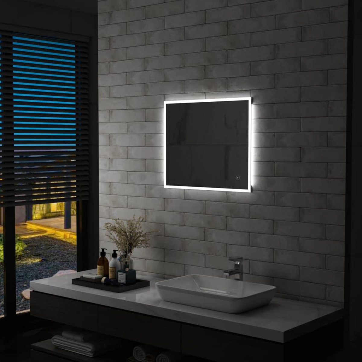 VIDAXL Miroir mural a LED de salle de bain et capteur tactile 60x50 cm