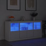 VIDAXL Buffet avec lumières LED blanc 142,5x37x67 cm
