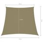 Voir la diapositive 6 : VIDAXL Voile de parasol Tissu Oxford trapeze 2/4x3 m Beige