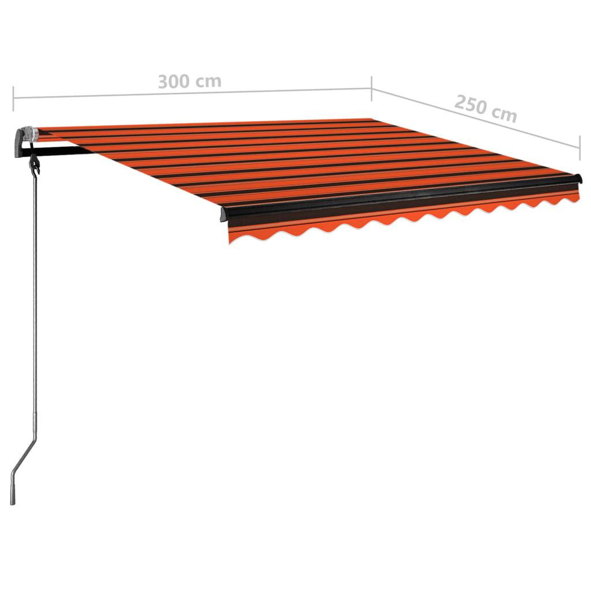 Voir la diapositive 6 : VIDAXL Auvent manuel retractable avec LED 300x250 cm Orange et marron