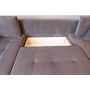 Voir la diapositive 4 : Canapé d'angle convertible panoramique 5 places tissu velours avec coffre MAGNUS