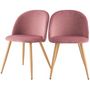 Voir la diapositive 1 : Rendez vous déco Lot de 2 chaises en velours bleu foncé et pieds en métal - Cozy