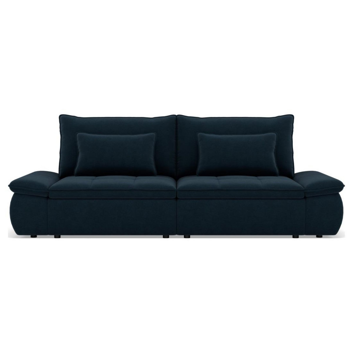 LISA DESIGN Elvona - canapé droit 3 places convertible avec coffre en tissu texturé