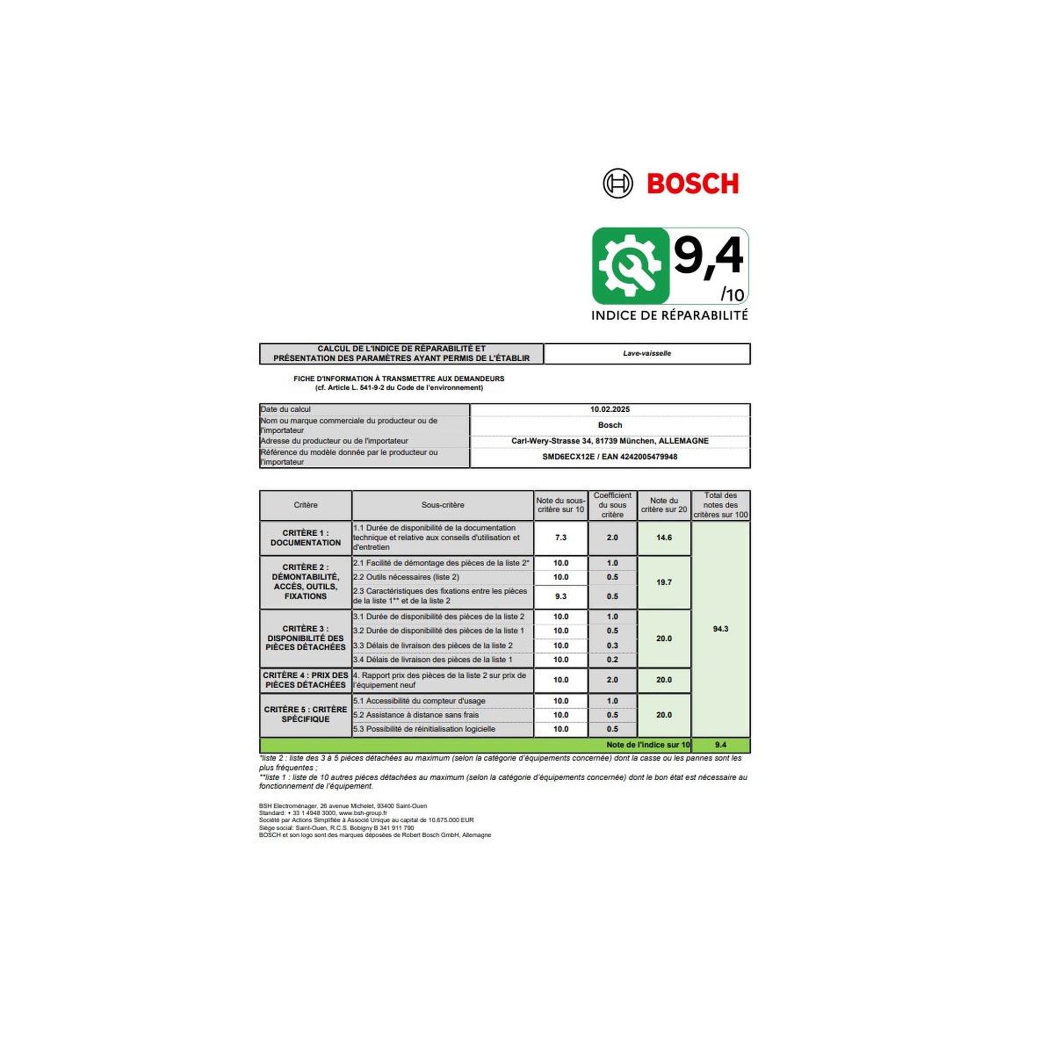 Voir la diapositive 4 : BOSCH Lave-vaisselle 60cm 14 couverts 42db tout intégrable - smd6ecx12e