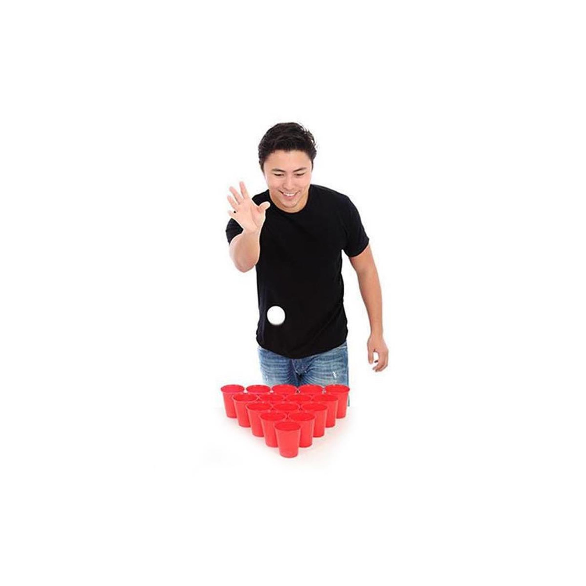 Voir la diapositive 3 : MISTER GADGET Jeu à boire  bière pong  12cm bleu & rouge