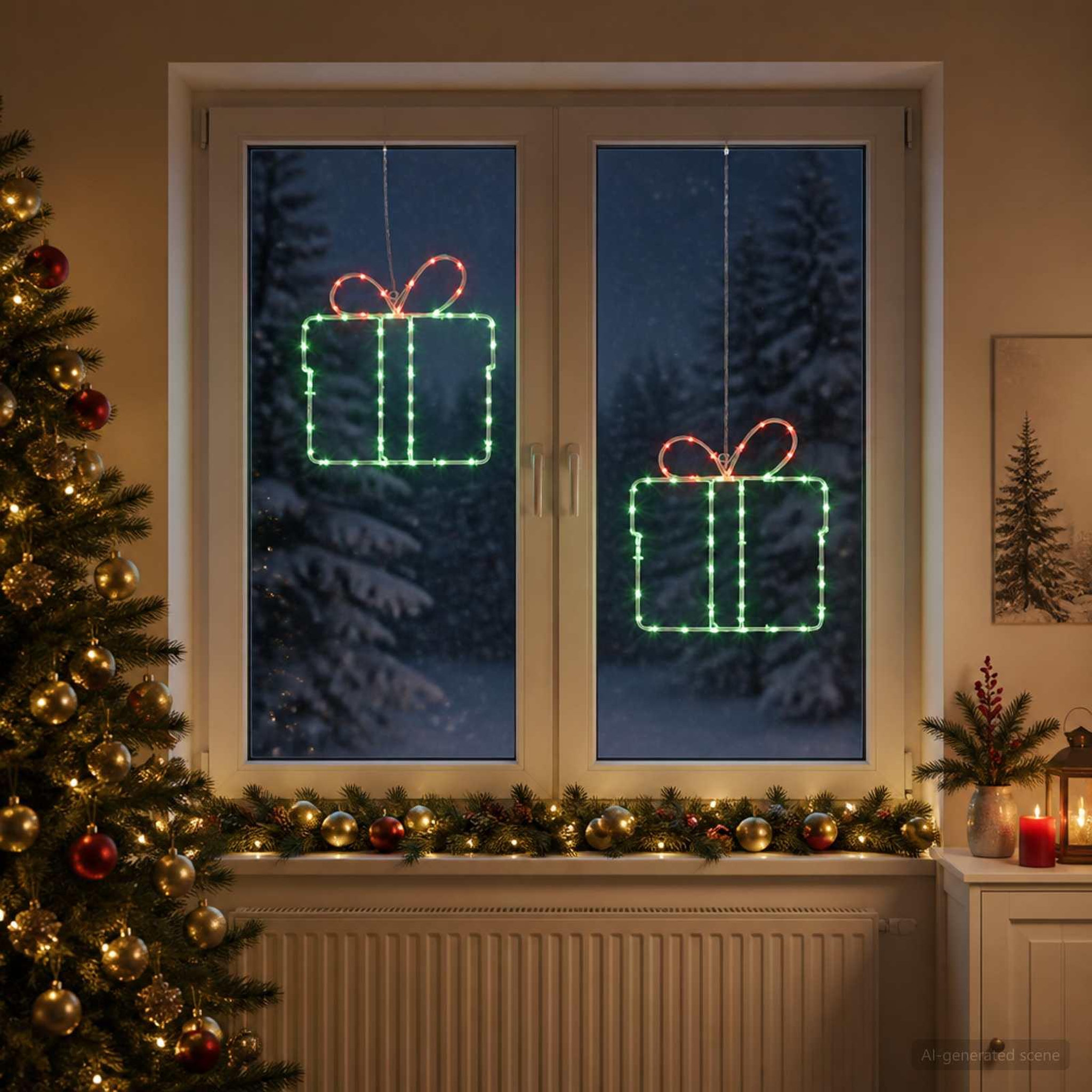 Voir la diapositive 2 : VIDAXL Silhouettes lumineuses de Noël pour fenetre LOVIISA 2 pc