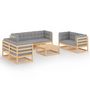 Voir la diapositive 2 : VIDAXL Salon de jardin 8 pcs avec coussins Bois de pin massif