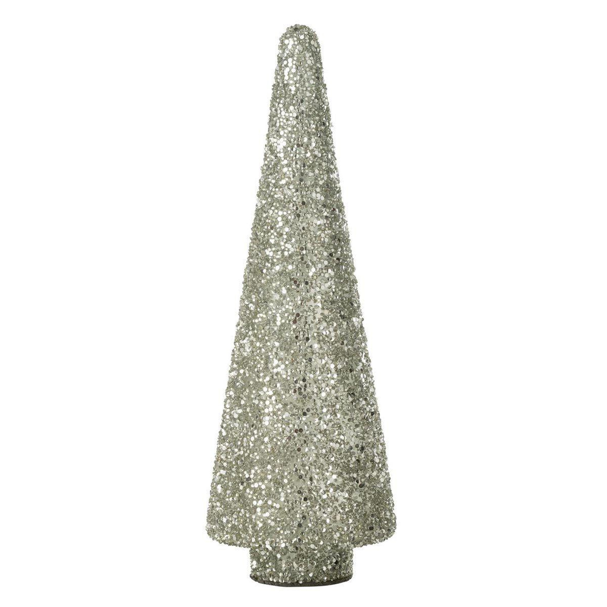 Voir la diapositive 1 : J-LINE Sapin de Noël Déco à Paillettes  Ethel  39cm Argent