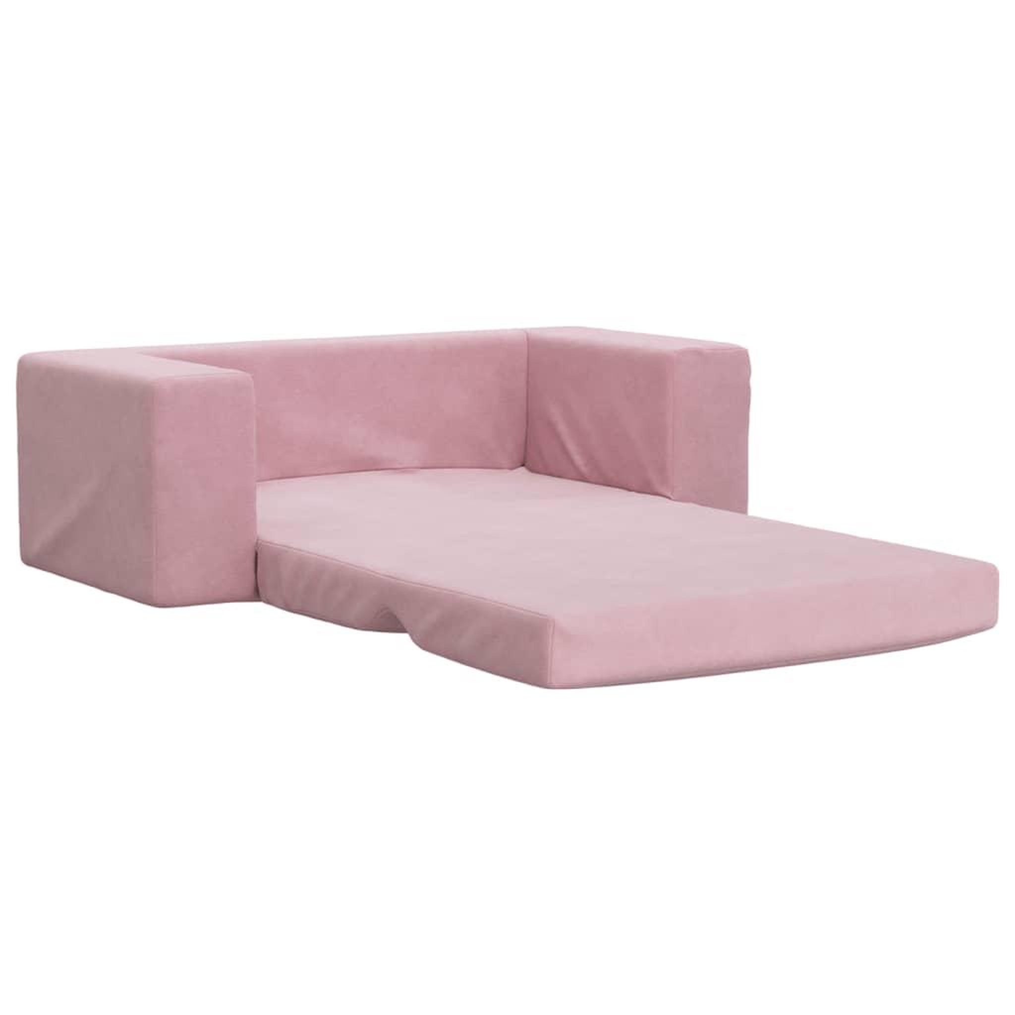 Voir la diapositive 4 : VIDAXL Canape-lit pour enfants 2 places rose peluche douce