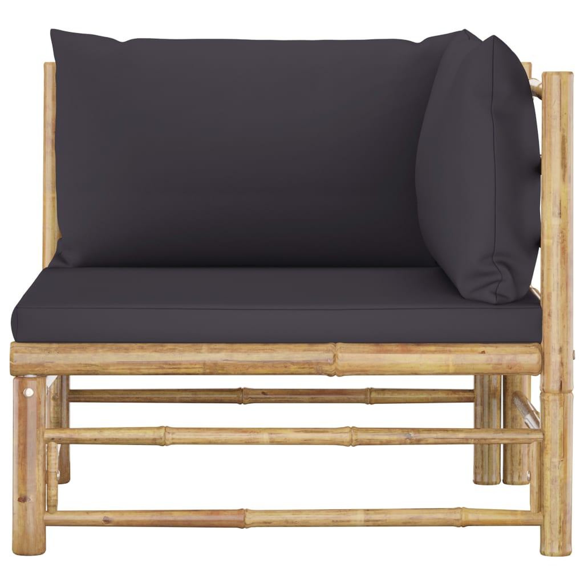 Voir la diapositive 4 : VIDAXL Salon de jardin 2 pcs avec coussins gris fonce bambou